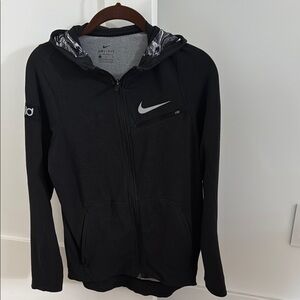 Nike Black Full-Zip Hoodie with Logo